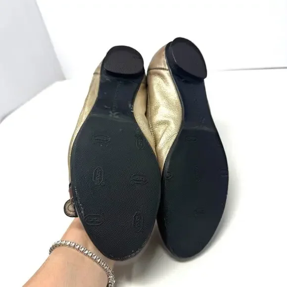 AGL Cap Toe Champagne Gold and Black Ballet Flats in Size‎ 7.5 - Picture 7 of 7